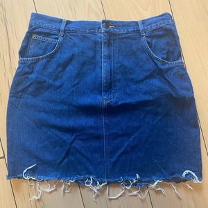 Frayed Hem Mini Jean Skirt